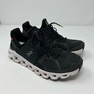 On Running Black and White Athletic Shoes